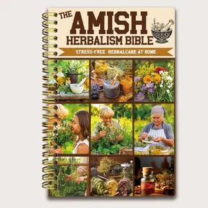 Amish Herbal Bible Handbook, specially designed for natural relaxation, nursing students, and herbalists, includes plant introductions, medicinal effects, and herbal preparations, size 13.97x21.08 cm