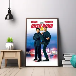 Rush Hour 2 Movie Poster, Jackie Chan Classic Movie Canvas Cloth Poster, Poster No Frame