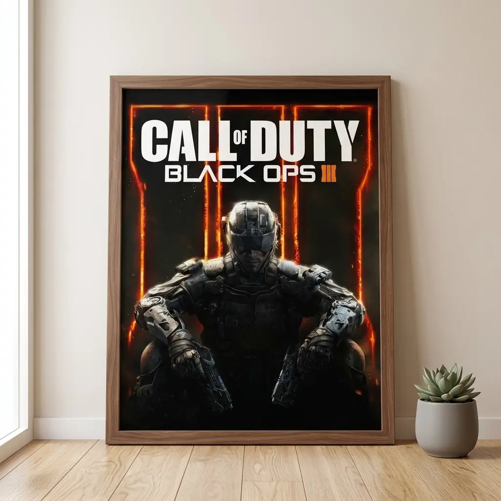 Call of Duty Black Ops Poster, Tactical Military Gaming Wall Art, FPS Video Game Print, Gamer Room Decor, No Frame
