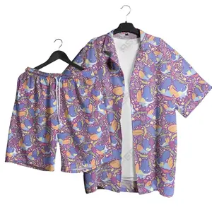 Mudkip PKM Hawaiian Shirt Set – Tropical Button-Up Shirt, Summer Beach Short, Funny Unisex Vacation Outfit, Family Matching for All Ages,  Shirt Gift