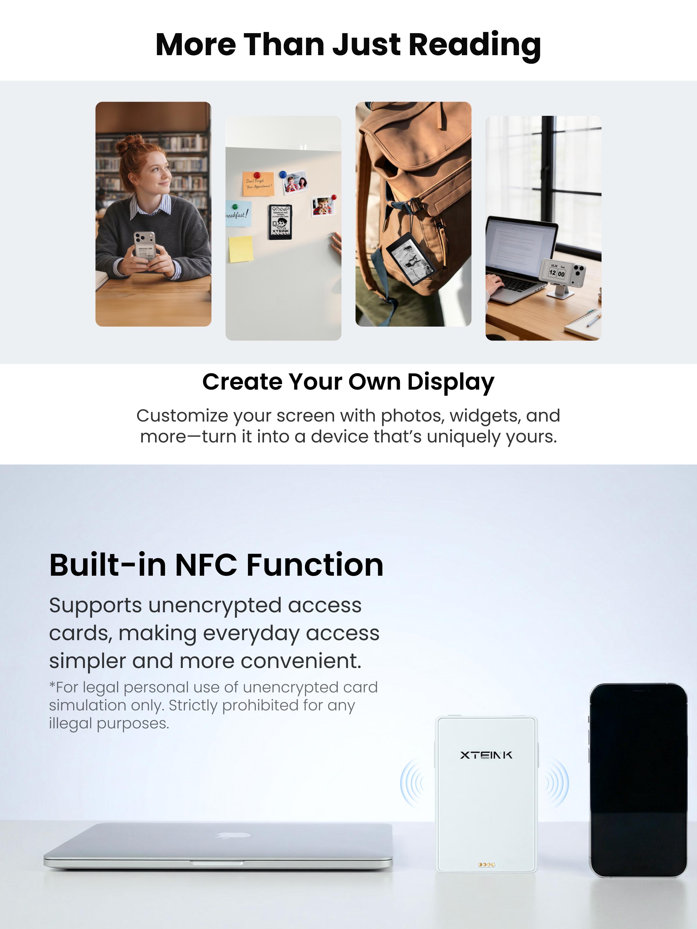 Xteink X3 Essential E-Reader Bundle - Bluetooth, Eye Care, Wireless Cells E-Reader with Space Black Case