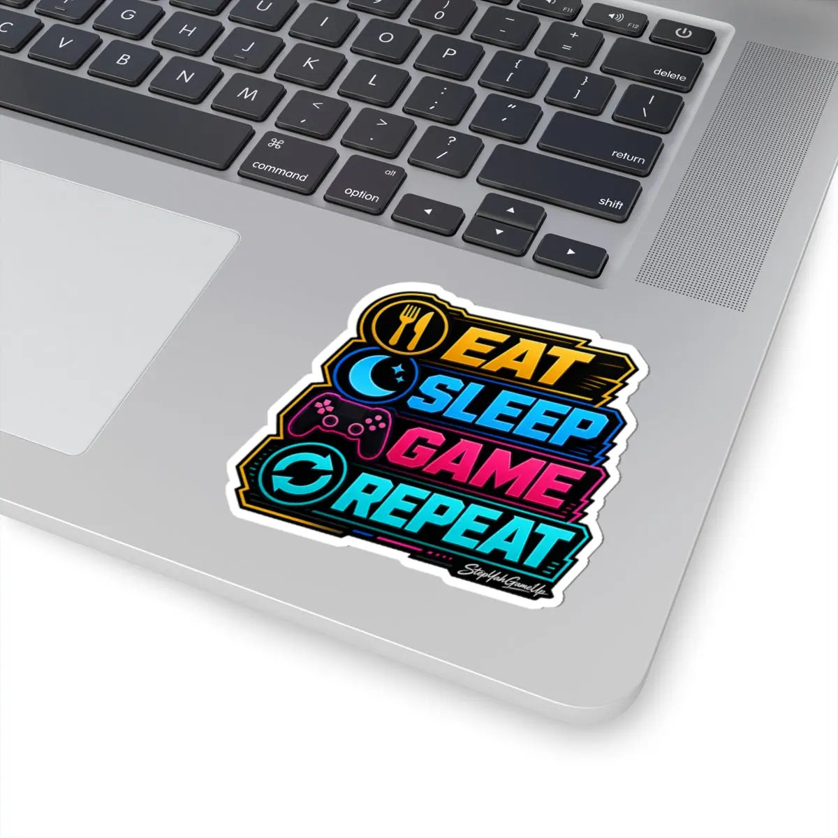 😴 Eat Sleep Game Repeat | Kiss-Cut Sticker