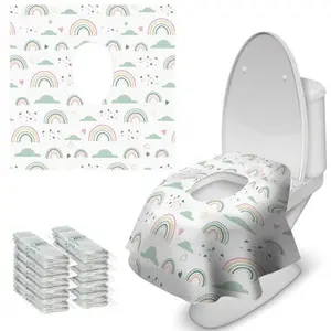 20 Pcs Disposable Toilet Seat Covers, Toilet Seat Protector, Extra Large Waterproof for Toddlers, Portable Travel Package for Potty Training