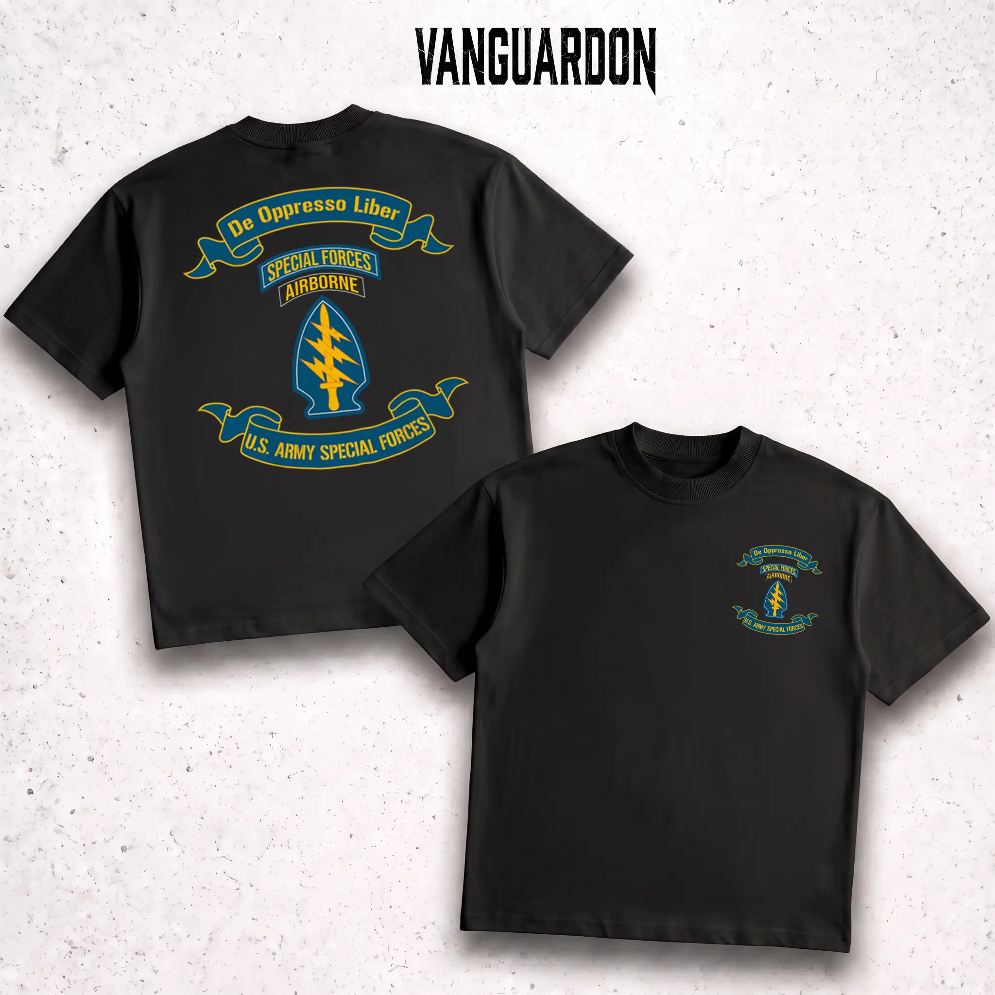 US Army Special Forces T-Shirt De Oppresso Liber Airborne Heavyweight Streetwear Casual Ribbon Tshirt