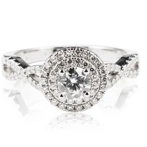 925 sterling silver round cut cubic zirconia women's engagement ring commitment ring