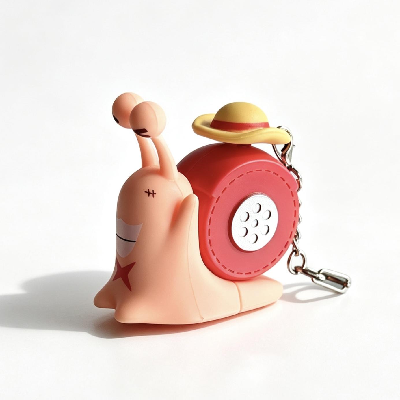 1 Piece Luffy Den Den Mushi Cool Keychain - Rechargeable Voice Recorder, Cute Key Chain Accessory, Anime Desk Accessory Gift for Keychain Enthusiasts