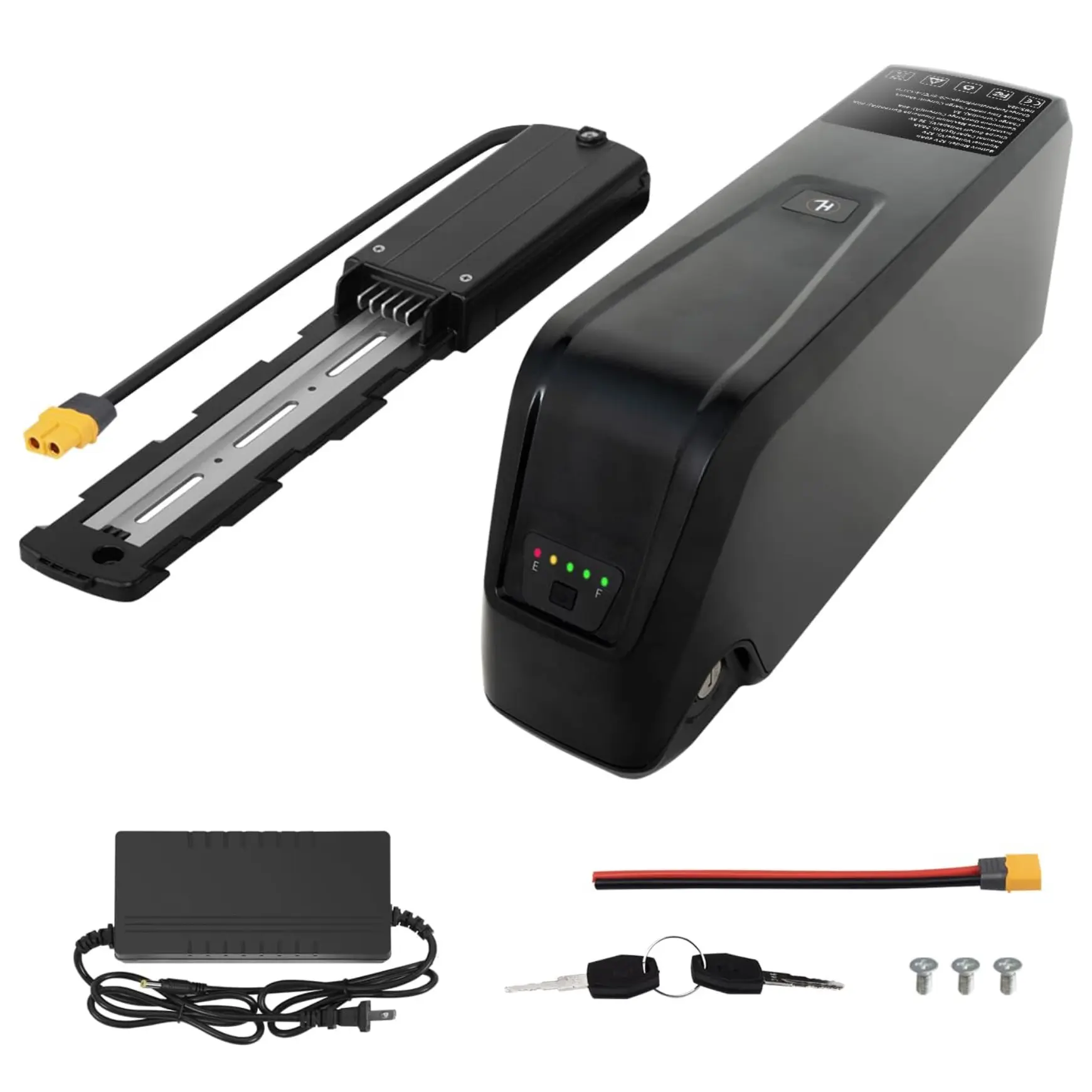 Meaycoty Durable Lithium Ebike Battery (52V 20Ah, 5 Pin) with 40A BMS, USB Output, LED Indicator, Safe Lock, Ebike Battery Holder for 250W-1500W Tricycle, Mountain Bike Motor & Key, Durable Lithium Battery