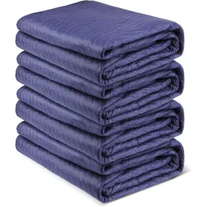 4-Pack Heavy Duty Padded Moving Blanket, 72 x 80 Inches, Thick Protective Packing Blankets for Moving Shipping and Storage