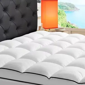 Mattress Topper, Extra Thick Cooling Mattress Pillowtop, Plush Mattress Pad Protector with 8-21 Inch Elastic Deep Pocket 6d Fluff Alternative Filling.
