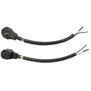 212 MAIN 18-in 30A 3-Prong Male Power Cord Adapter, Hardwiring Aid, PVC Jacket, Molded Plugs, Stripped Ends for Secure Electrical Connections (Hardwired Ready)