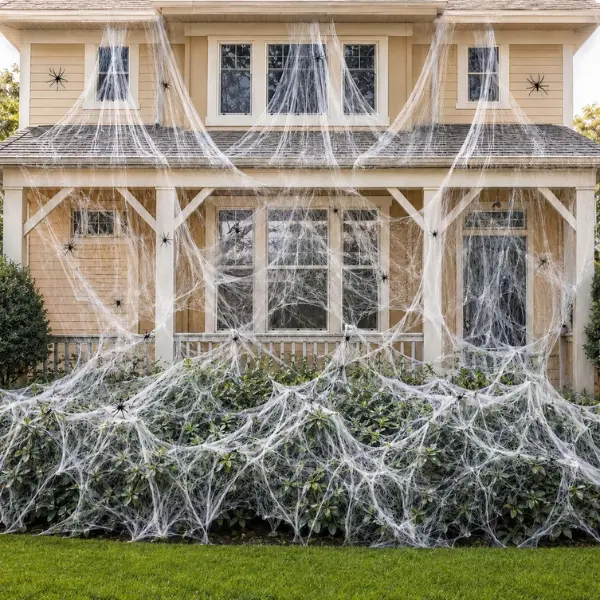 1000 Sq Ft Super Stretch Halloween Spider Web Decorations with 40 Fake Spiders, Indoor-Outdoor Festive Decor for Haunted House, Porch, Party