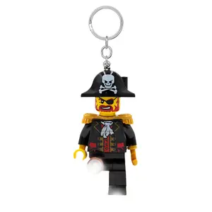 IQ LEGO Minifigures Large 3 Inch Tall Figure Keychain Light Captain Brickbeard (KE23H) Officially Licensed with LED Feet Lights Posable Arms Legs Head On/Off Switch in Chest