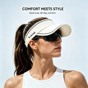 Foldable Sunglasses Integrated Empty Top Visor Hat, 2-in-1 UV Protection Sun Hat with Detachable Foldable Shades, Lightweight Portable Outdoor Empty Top Cap for Beach Travel,Sports, Driving and Summer Daily Wear, Trendy Fashion Sun Visor for Women and Men