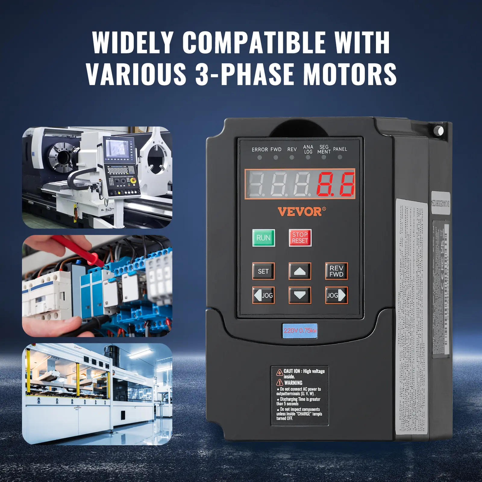 Spring new arrivals VFD 1HP, 0.75KW, 3.5A, 1 or 3 Phase 220V Input to 3 ...