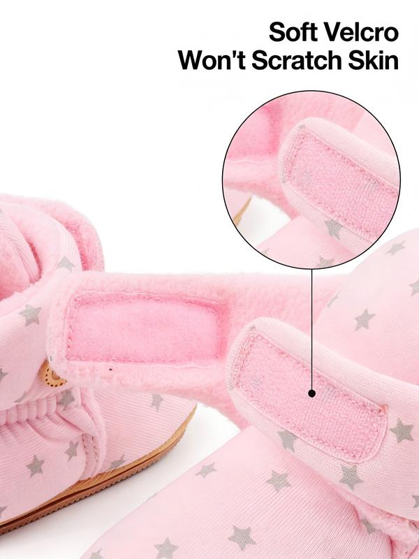 Fleece Baby Booties, Warm Cozy Baby Slippers, Stay On Sock Shoes, Easy to Put on, Unisex Baby Gifts, Soft Non-Slip Adjustable Newborn Boots for Boys and Girls