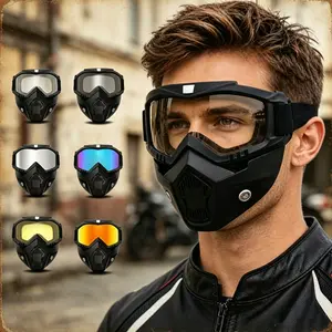 A Full-face Goggle with Anti-fog High-definition Lenses, a Detachable and Adjustable Ski Mask, and a Comfortable Handyman mask Sponge Pad - Made of Plastic Yard Work