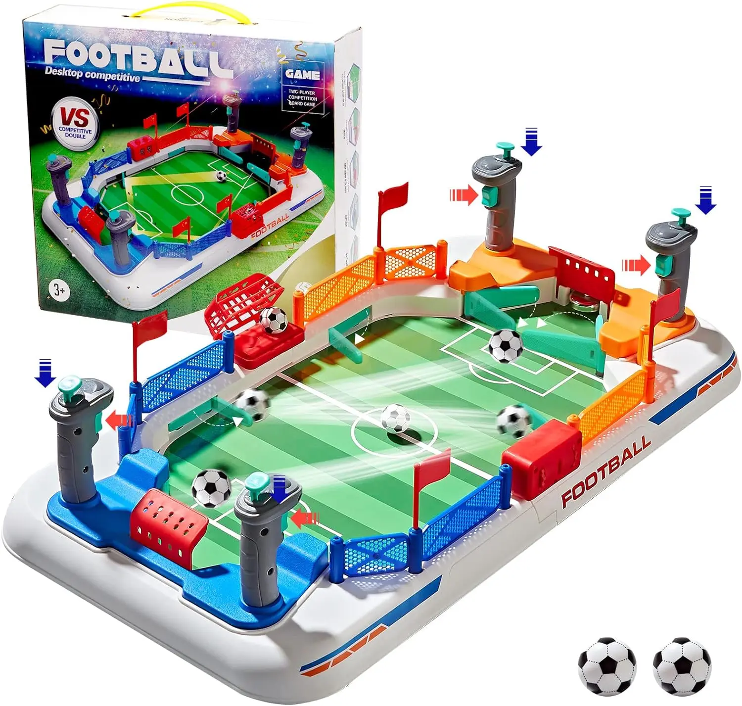 Mini Foosball Games 2022 New Tabletop Football Soccer Pinball for Indoor Game Room, Table Top Foosball Desktop Sport Board Game for Adults Kids Family Play Game