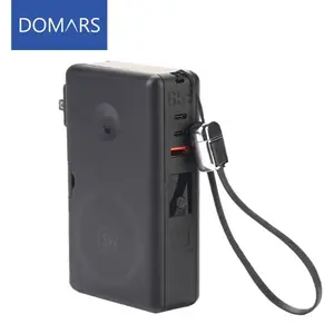 Domars Laptop Power Bank, 20,000mAh Portable Charger with 65W Fast Charging 15W Magnetic Wireless Fast Charger Portable Charger PD&QC 3.0, 5 Output 2 Input Large Powerbank with LED Display USB C Battery Pack Charger Portable for Outdoor Camping Travel
