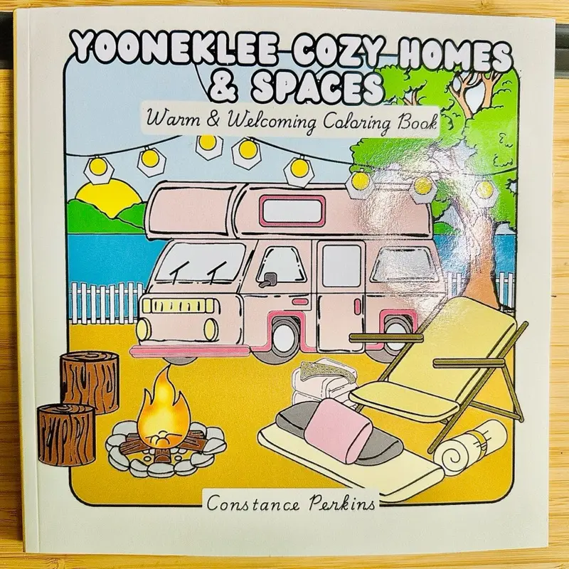 Yooneklee Cozy Homes & Spaces: Warm Welcoming Coloring Book by Constance Perkins Soft Cover Independent Artwork for Relaxation and Creativity
