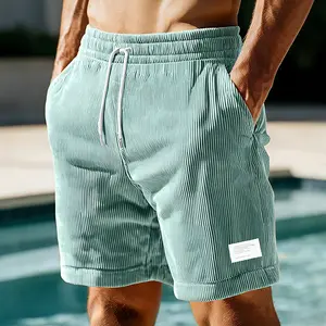 Men's Regular Fit Corduroy Shorts, Casual Comfy Swim Shorts for Summer, Men's Bottoms for Daily Wear