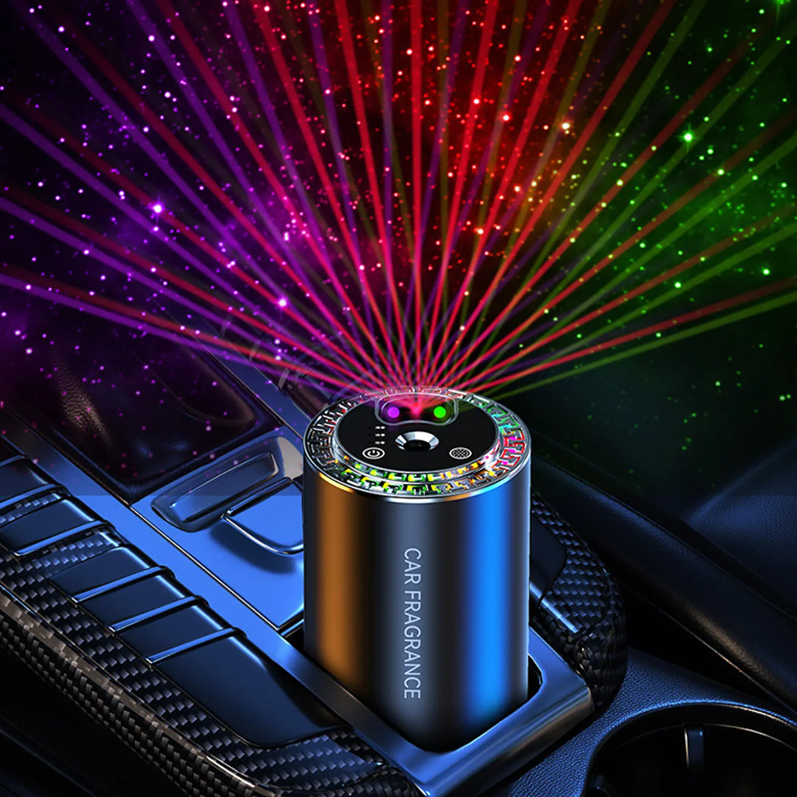 50ML Natural Woody Cologne Compact Car Diffuser - Cell-Powered, Star Roof Design, Solid Car Fragrance, Air Purifier with Fresh Effect, Home Aromatherapy Oil Diffuser, 2025 Ideal Gift