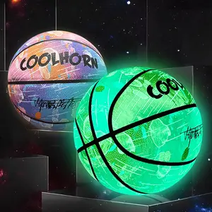 Adult Size 7 Glow-In-The-Dark Basketball, Neon Basketball, Indoor Outdoor Dura Anti-Slip Streetball, Soft PU Leather Sports Equipment