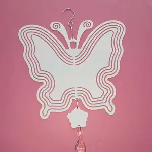 Customized 10inch Butterfly Shaped Wind Spinner with Decorative Element and Elegant Design