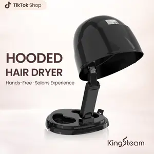 Professional 1875W Hooded Hair Dryer, Collapsible Bonnet with Ionic Care & 3 Settings