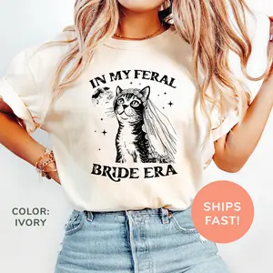 Comfort Colors In My Feral Bride Era Shirt, Vintage Raccoon Bride Shirt, Bachelorette Party Shirt, Bridal Party Gifts, Funny Bride Gifts