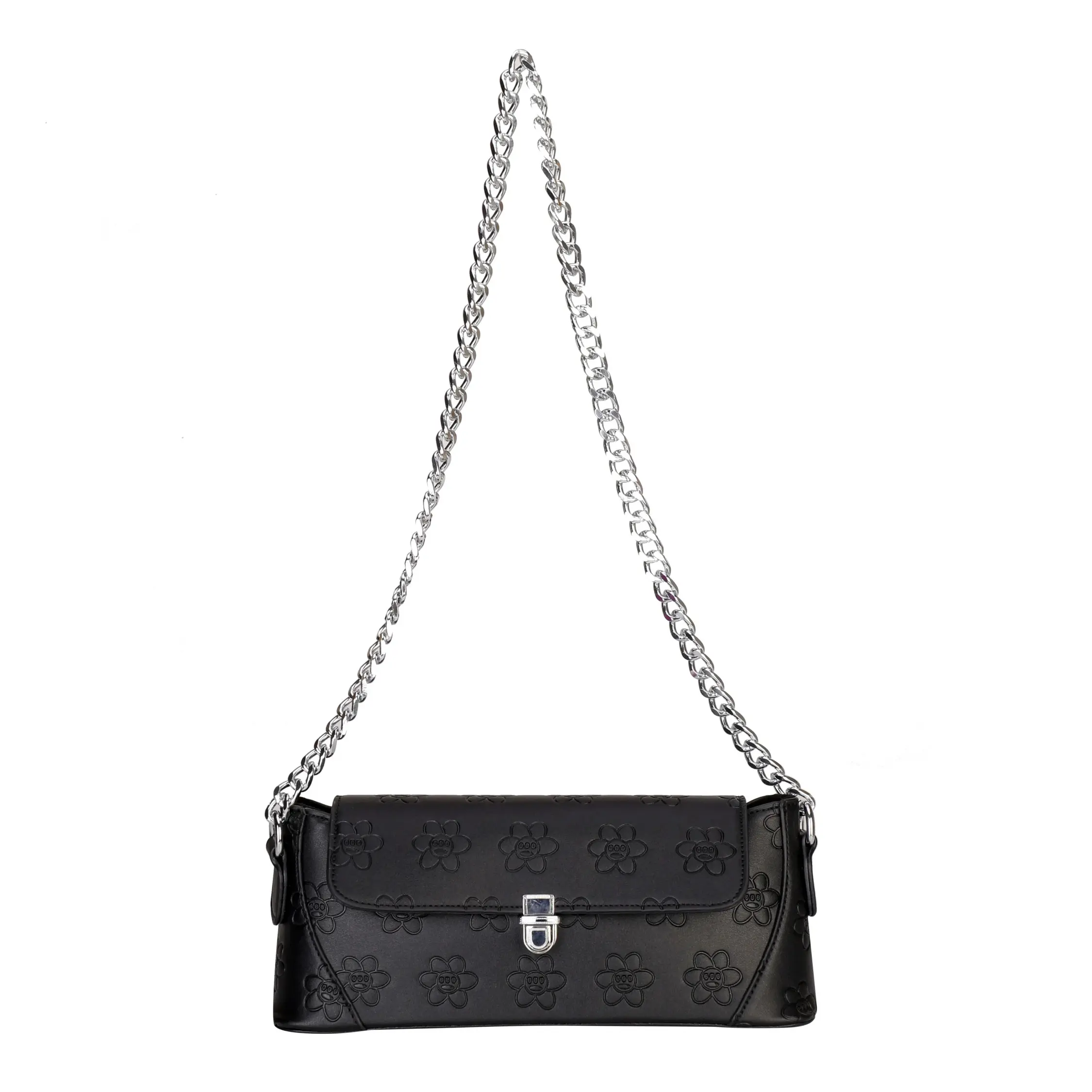 DevyMortals Monster Daisy Stamped Handbag - Vegan Leather, Spiked Rivets, Chain Handle, Waterproof, Lightweight