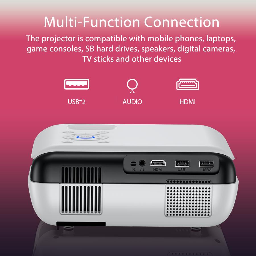 Happrun TK-H1 1080P Bluetooth Projector | Portable Mini H1 Projector for Home Theater, Bedroom Cinema, Outdoor Movies & Camping | Connects to Smartphone, iPhone, HDMI, USB, TV Stick, Fire Stick, PS4, PS5 | Bright Screen & Easy Setup Happrun TK-H1 1080P Bluetooth Projector | Portable Mini H1 Projector for Home Theater, Bedroom Cinema, Outdoor Movies & Camping | Connects to Smartphone, iPhone, HDMI, USB, TV Stick, Fire Stick, PS4, PS5 | Bright Screen & Easy Setup