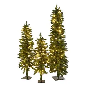 Winter Lane Down Swept LED Trees 3-Piece Set