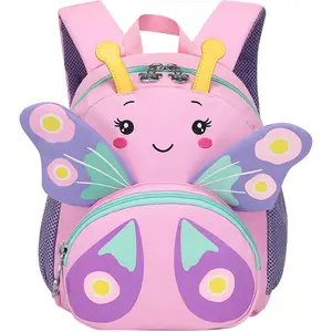 KF5-CWH029    Cute Kids Toddler Backpack Girls Small 3D Cartoon School Bookbags Age 1-3 Daycare Nursary Travel Bags (Butterfly-Pink)