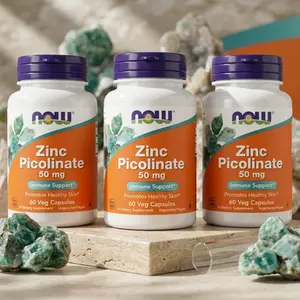 NOW Foods Zinc Picolinate 50 mg Veg Capsules, Immune and Enzyme Function Support Supplement, Daily Mineral Wellness Formula, 30 Capsules