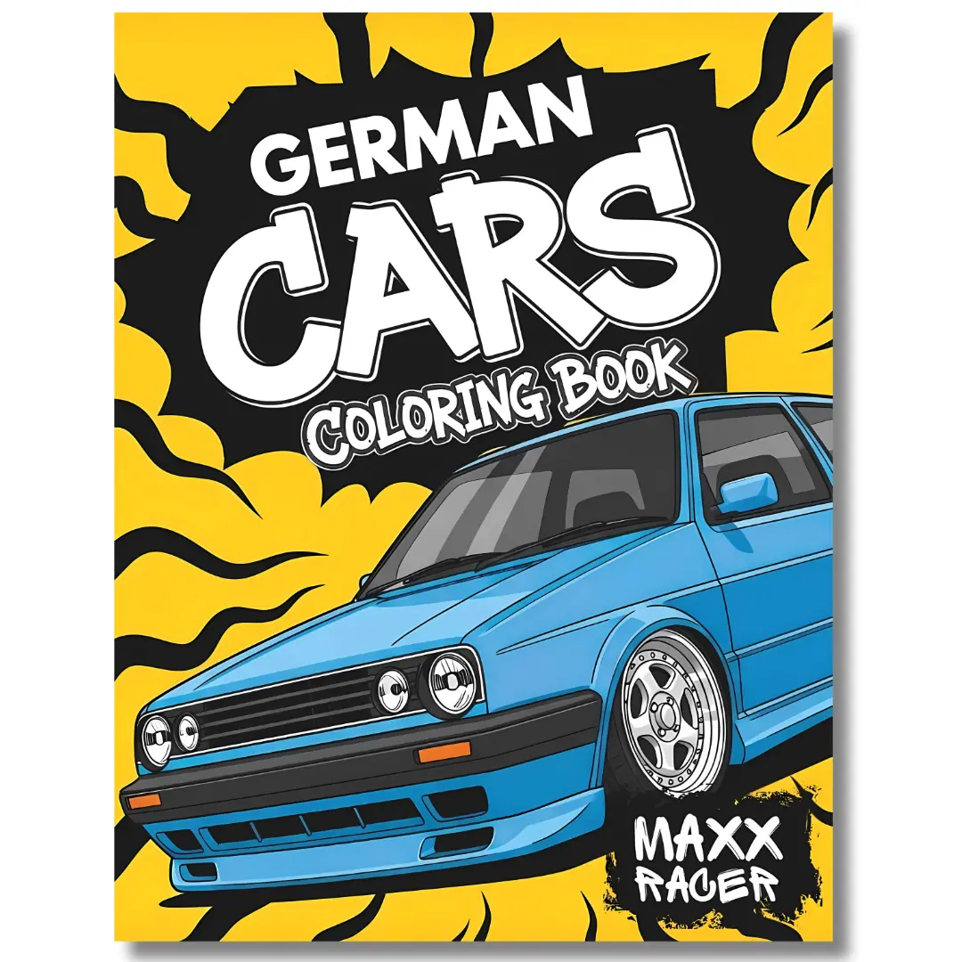 German Cars Coloring Book: Fun Vintage European Styles for Kids and Auto Enthusiasts (Custom Kings Coloring Books)