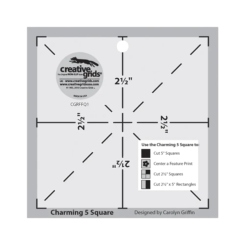 Creative Grids Charming 5 Square Template Ruler CGRFFQ1