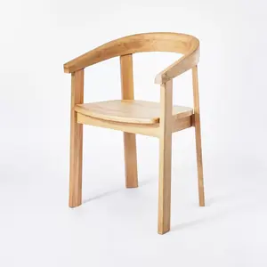 Terra Solid Wood Curved Back Dining Chair Natural - Threshold designed with