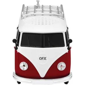 Bluetooth 1961 Retro Mini Bus Speaker, 2-Inch Speaker, Hands-Free Link, Built-in Microphone, FM Radio, and LED Party Lights, Blue - BT-1961-RED