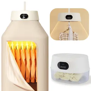 Portable Clothes Dryer, 2-in-1 Hanging & Desktop Drying Machine with Remote, 8H Timer, Foldable Compact Low Noise Fast-Drying Electric Dryer for Travel, Apartment, RV, Dorm, White Hanger Hanger Hangable