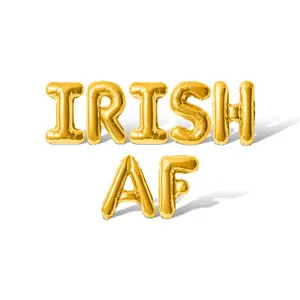 Letter Balloons - IRISH AF 16" Inch Alphabet Letters Foil Mylar Balloon St. Patrick's Day Party Banner