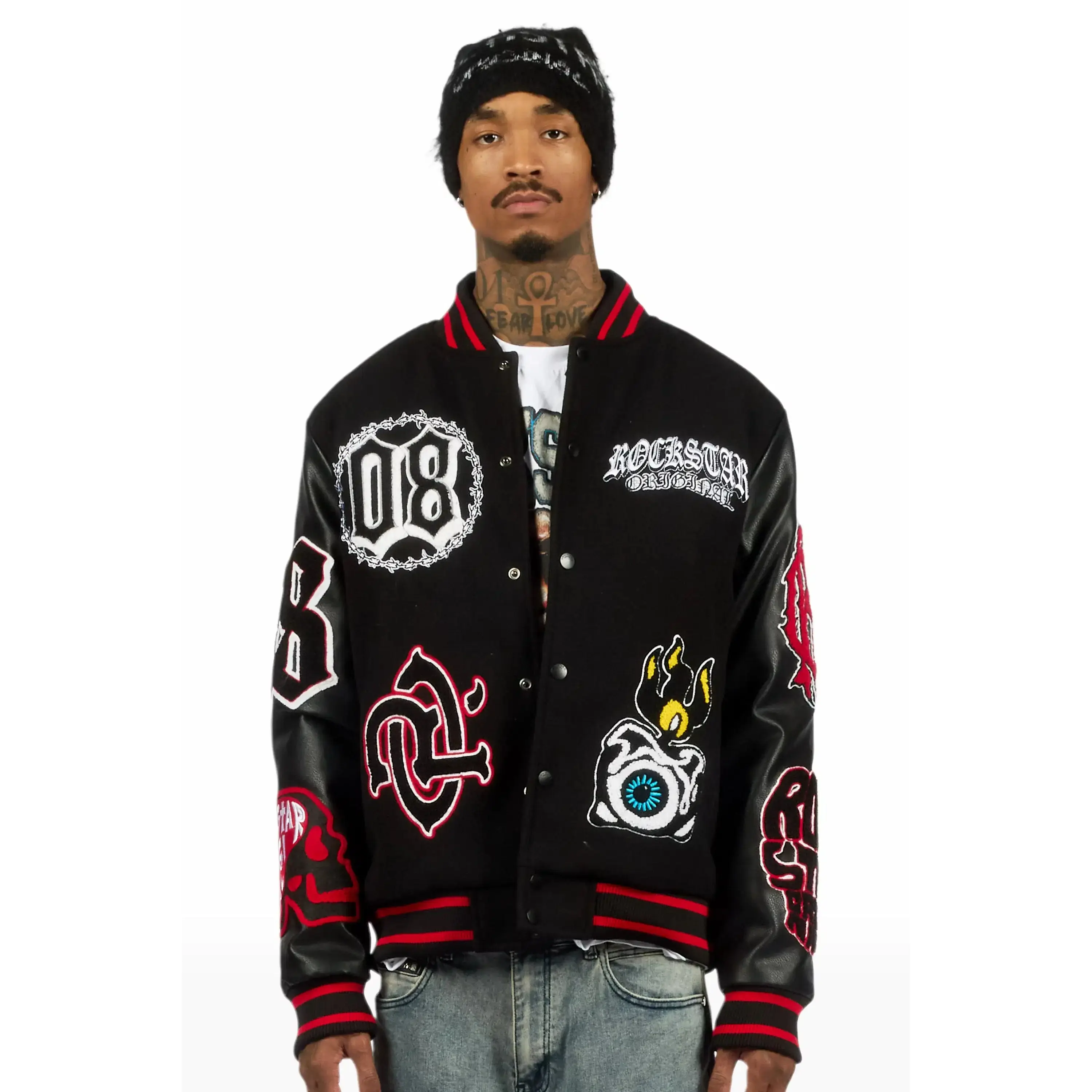 RADIALL ラディアル SYNDICATE-VARSITY JACKET Syndicate Black Varsity Jacket - TikTok Shop