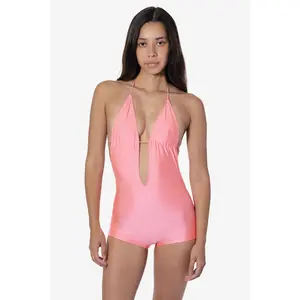 RNT306 - Nylon Tricot Maillot-V Swim Romper