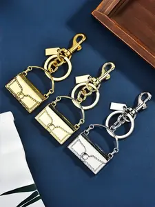 Vintage Luxe Mini Handbag Charm, Y2K Millennium Style Keychain, Car Hanging Decoration, High-End Accessory for Girls, Students, Professionals