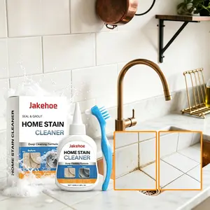 Mold & Mildew Stain Remover Gel with Brush, Heavy Duty Deep Cleaning Formula for Bathroom Kitchen Tile Grout, Shower Caulk, Washer Gasket & White Walls, Stubborn Moisture Stain Remover