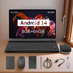 10.1 Inch Android 13 Tablet, 8GB RAM 64GB Storage Tablet with Keyboard & Mouse & Case & Pen, Multipurpose & Connection Method Tablet