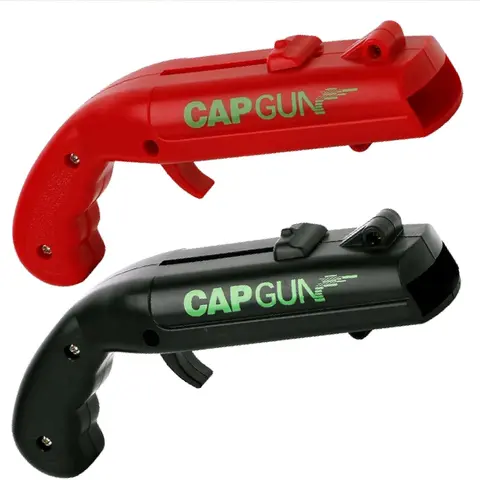 Spring Loaded Metal Combo Bottle Opener - 1-Count/2-Count Lightweight ABS Plastic Kitchen & Bar Utensils, 16ft Cap Launcher & Can Opener for Adult Beer Lovers, Backyard BBQs & Tailgating/College Gatherings