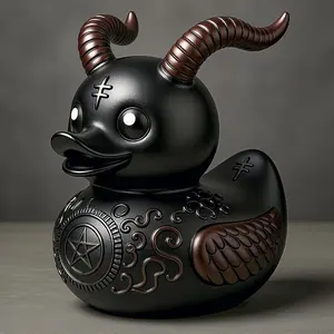 Punk Gothic Resin Duck, Satanic Gothic Duck, Gothic Punk Resin Duck Series, Desktop Home Halloween Decor Satanic Duck Figurine, Fun Collectibles Stocking Stuffers for Men and Women (Statue Duck)
