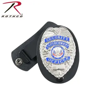 Rothco Leather Clip-On Badge Holder with Swivel Snap - Black 1133, 3 5/8 x 2 5/8 Inches, Secure Snap Closure, Durable Leather, Ideal for Law Enforcement