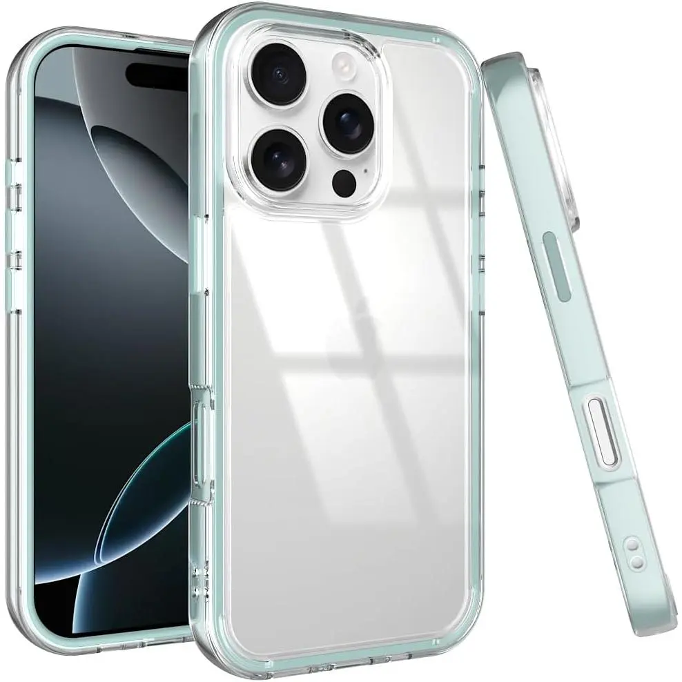 Clear 2 in 1 Phone Case for iPhone 16 15 14 Plus 13 12 Pro Max Case, Anti-Yellowing, Military-Grade Protection, Drop Shockproof Slim Phone Cover Airbag Anti Fall Design, Shockproof Soft TPU Phone Cases,back to school,back to school haul