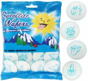 Satellite Wafers Blue Raspberry, 1.27 oz. Snack Candy Sweet